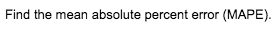 Find the forecast errors A convenience store