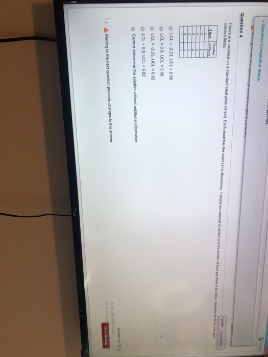 Question Completion Status: Question 4 Flows are