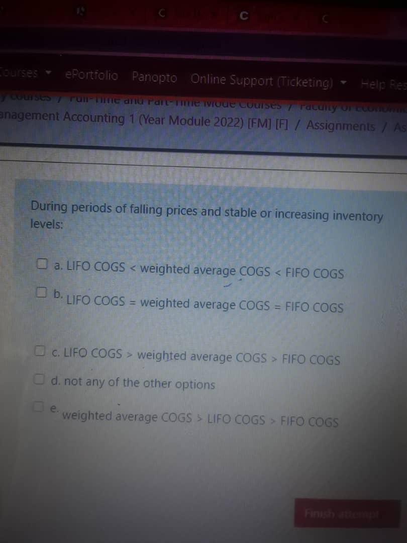 During periods of falling prices and stable or