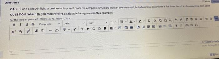 points Question 4 CASE: For a Leno Air flight, a