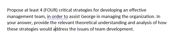 Propose at least 4 (FOUR) critical strategies for