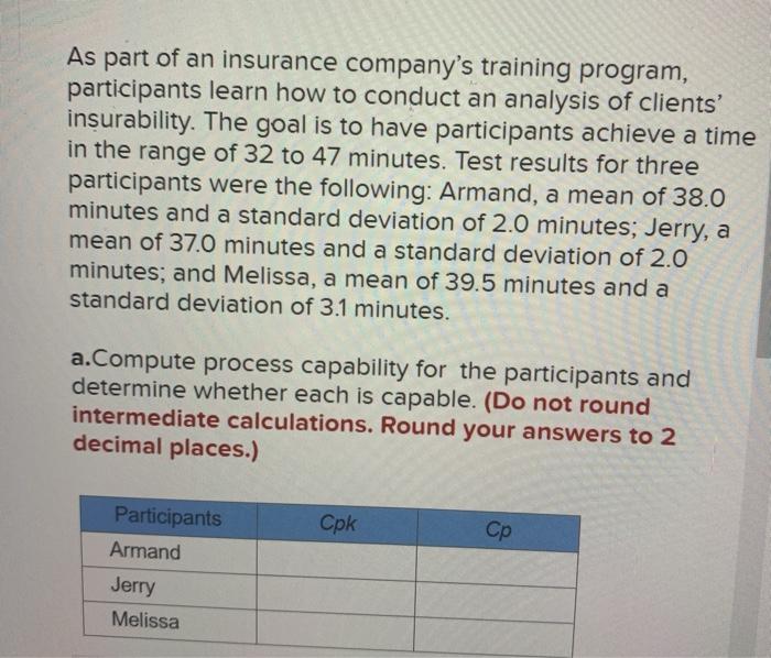 As part of an insurance company's training