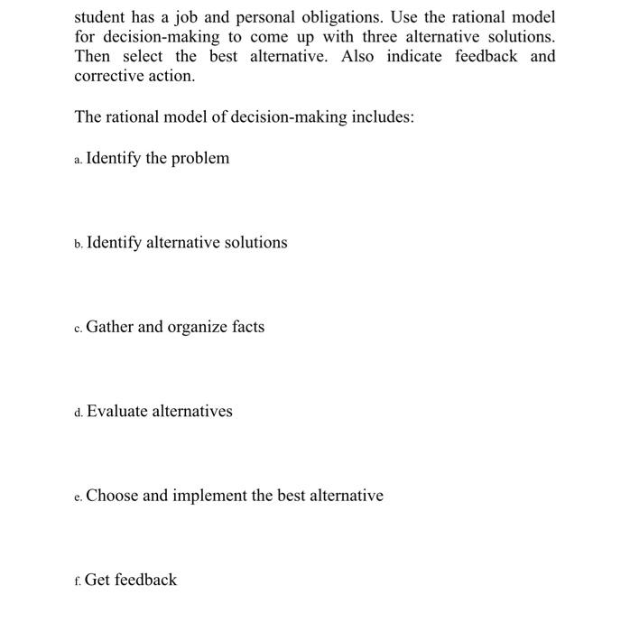 Form 8.2 Applying the Rational Model for
