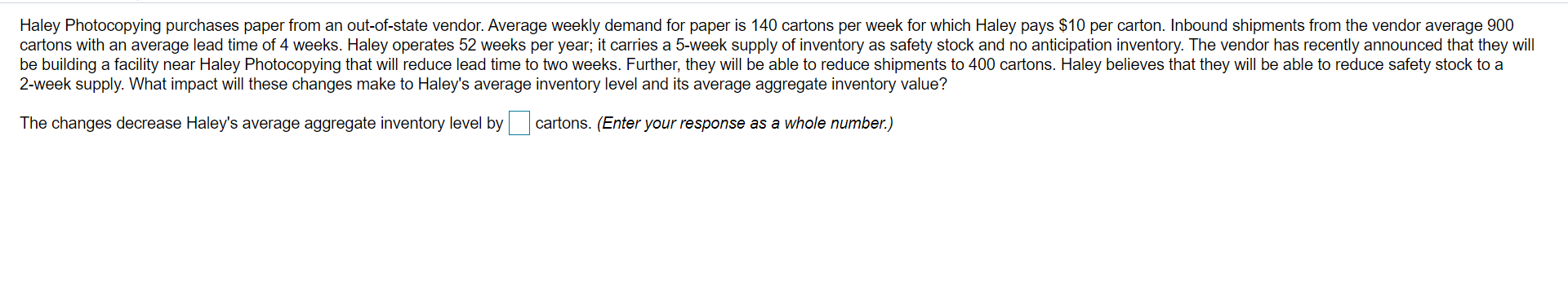 Haley Photocopying purchases paper from an