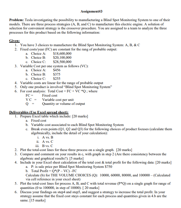 Assignment#3 Problem: Tesla investigating the