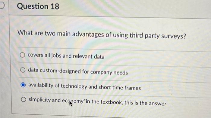 Question 18 What are two main advantages of using