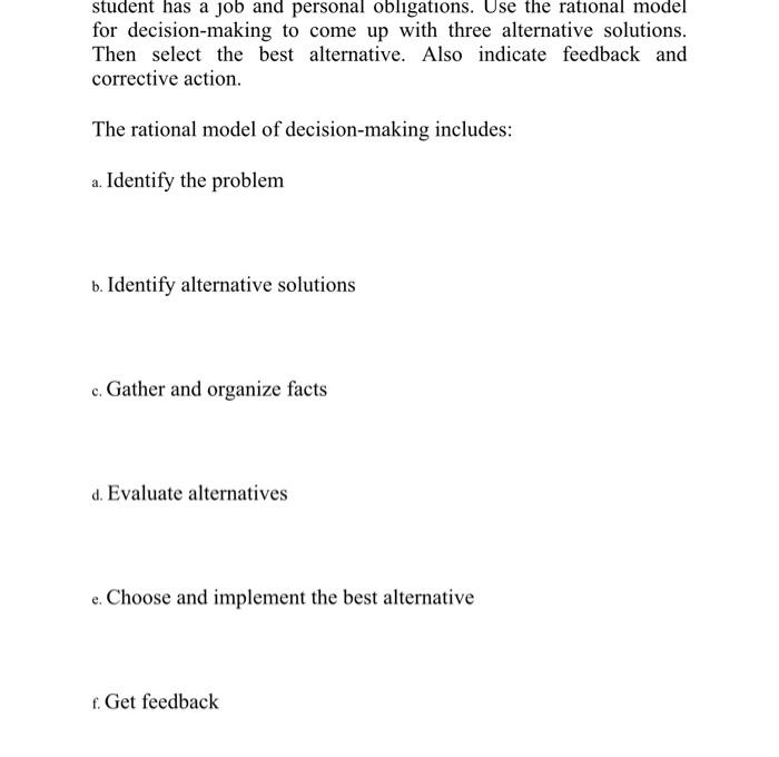Form 8.2 Applying the Rational Model for