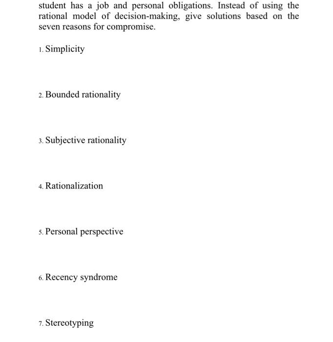 Form 8.2 Applying the Rational Model for