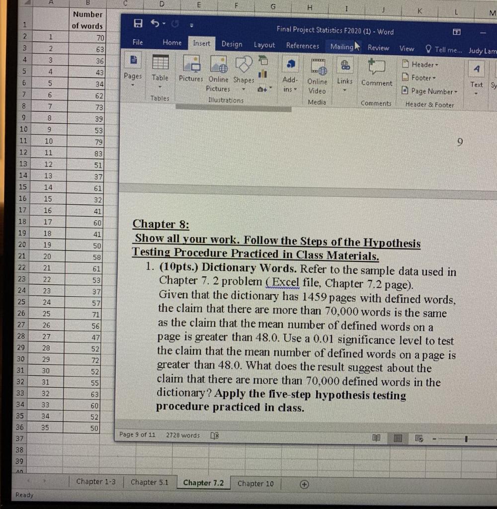 A D G I K L M 1 2 Final Project Statistics F2020