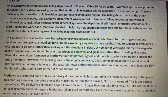 Supervisory case study Pls ans and get Case #1