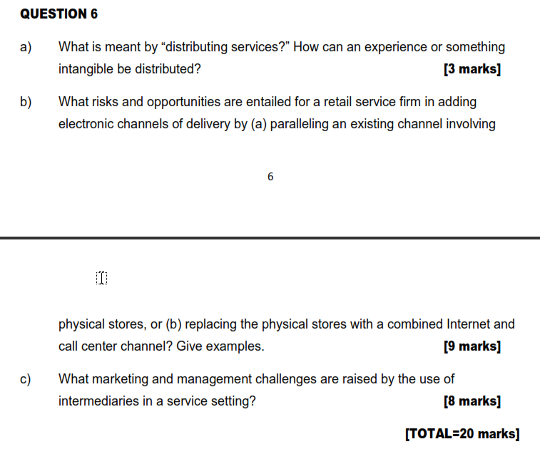QUESTION 6 a) What is meant by distributing