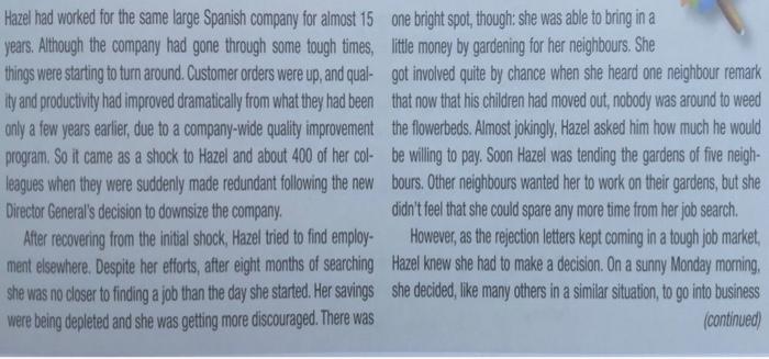 Answer the following questions based on Hazel -