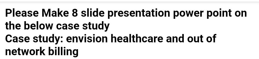 Please Make 8 slide presentation power point on