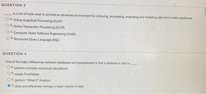 QUESTION 1 is a logically connected set of field