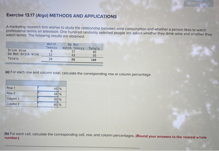 Check my work Exercise 13.17 (Algo) METHODS AND