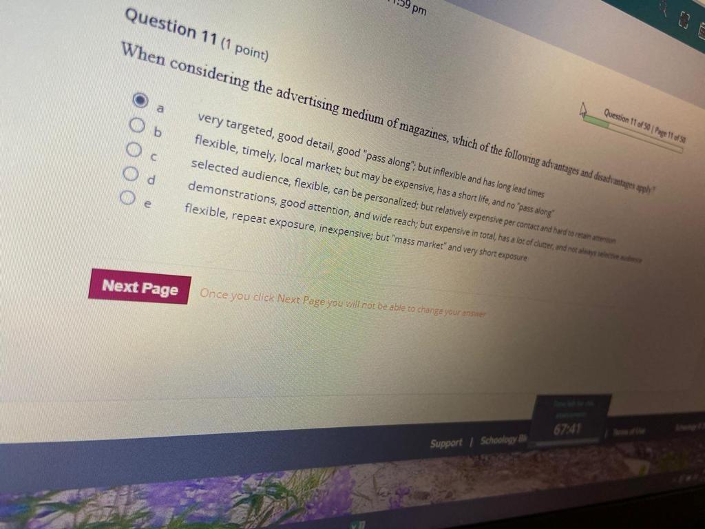 Question 11 (1 point) 9 pm When considering the