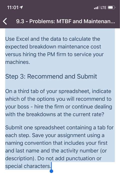 11:001 l LTE - < 9.3 - Problems: MTBF and