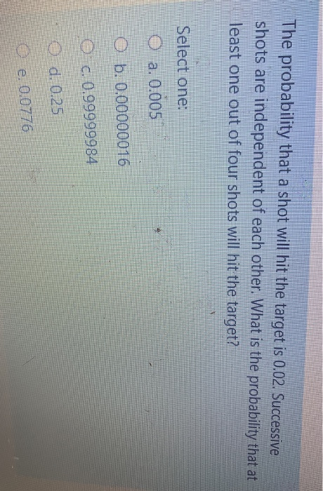 The probability that a shot will hit the target