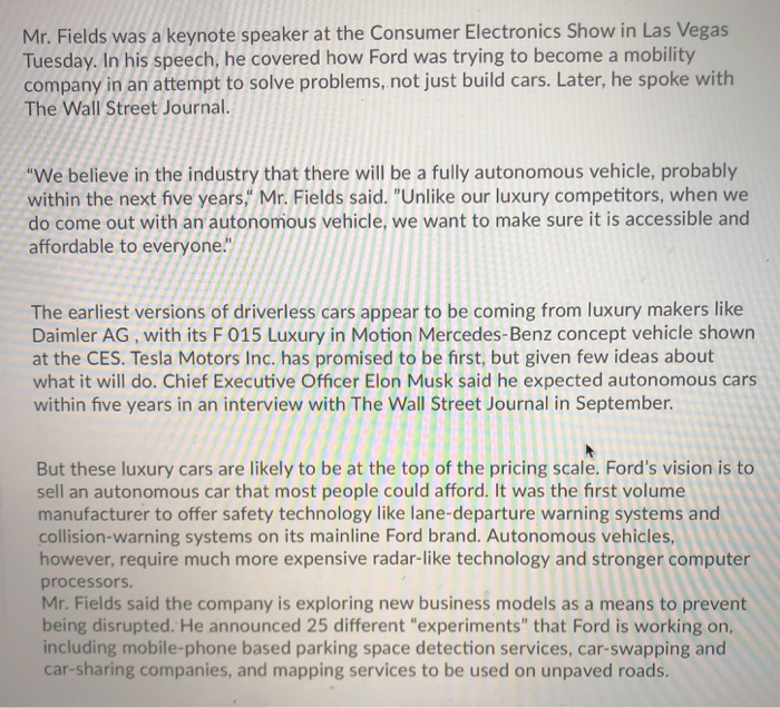 Mr. Fields was a keynote speaker at the Consumer