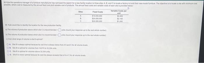 Mr Kyle the operations manager of a furniture