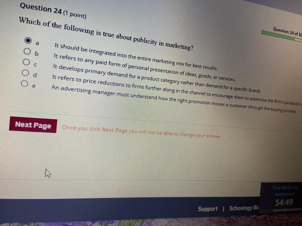 Question 24 (1 point) Which of the following is