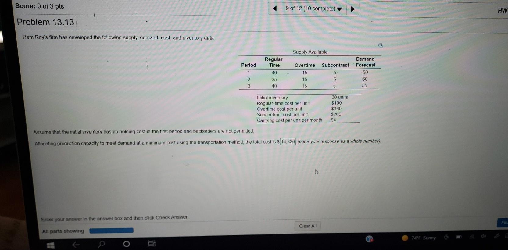 will rate, the answer I plugged in is incorrect.