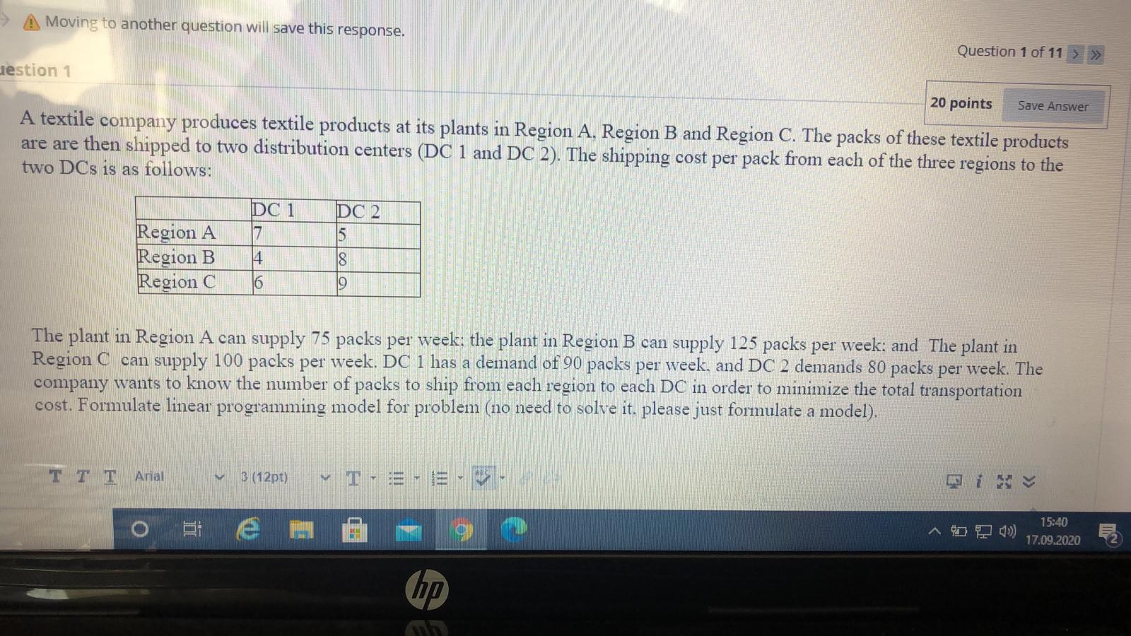 A Moving to another question will save this