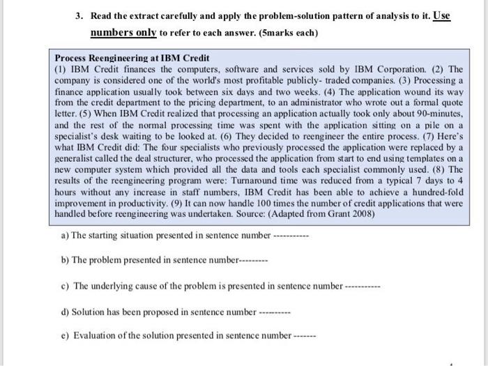 3. Read the extract carefully and apply the