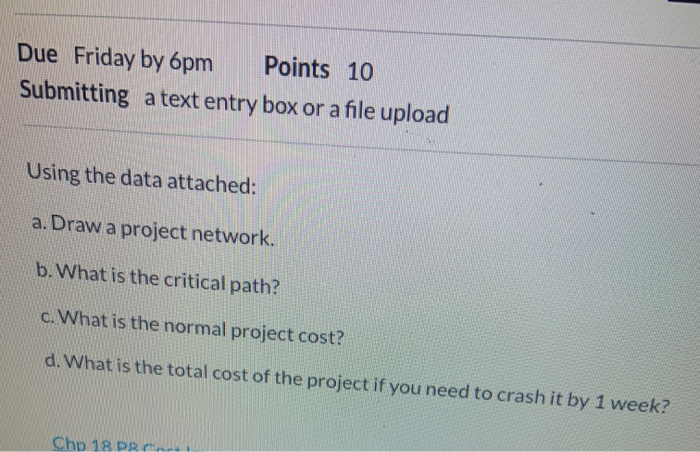 Due Friday by 6pm Points 10 Submitting a text