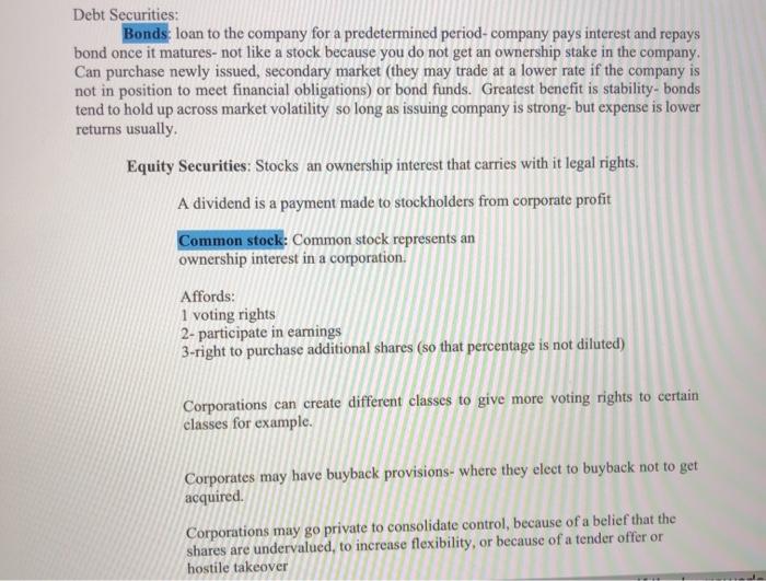 explain the difference between a stock and a