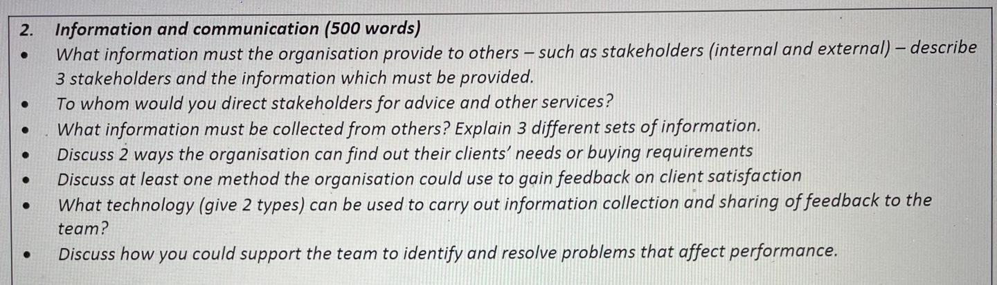 Answer questions, please! 2. Information and