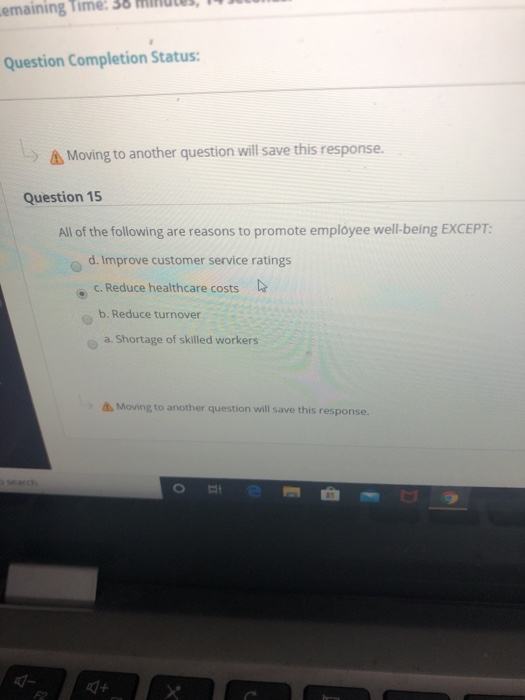 emaining Time: 36 minutes, Question Completion