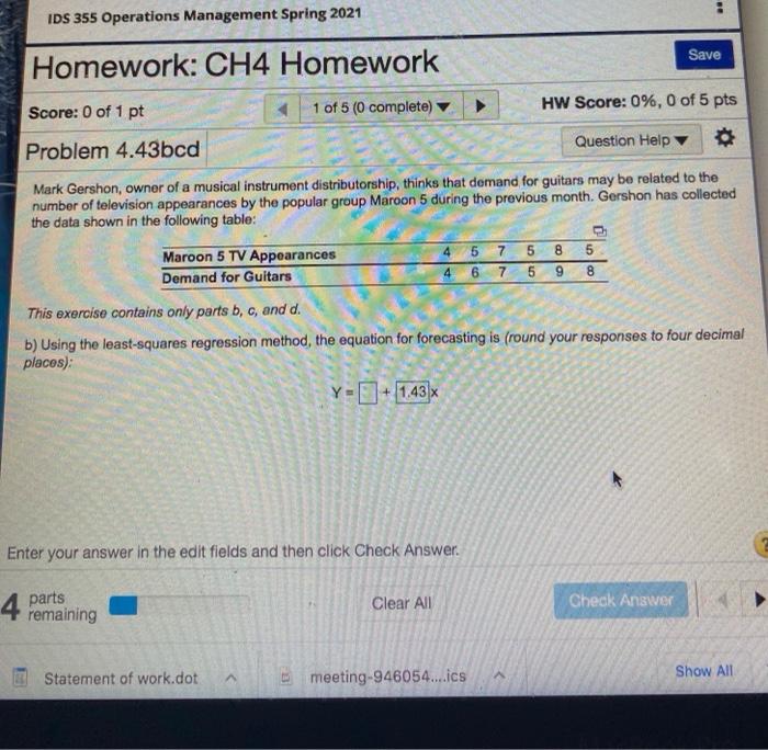 : IDS 355 Operations Management Spring 2021 Save