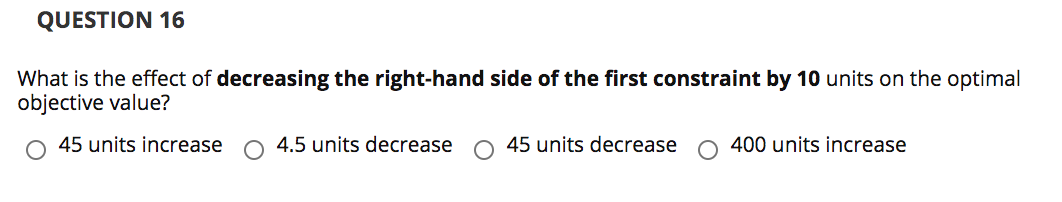 The sensitivity report provided below was