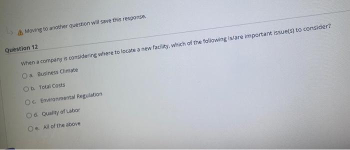 Moving to another question will save this