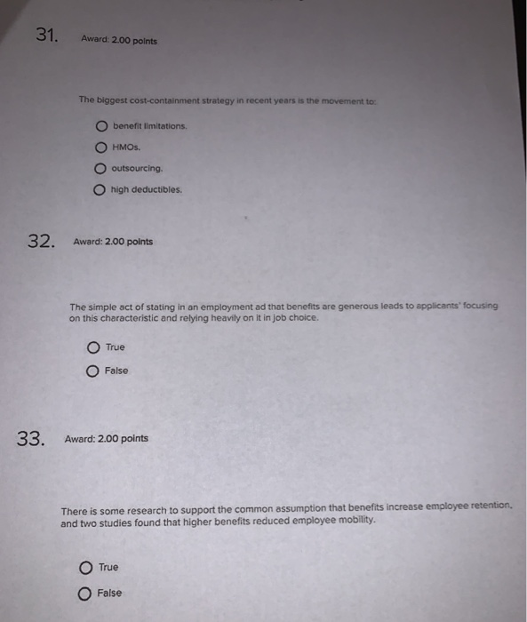 31. Award: 2.00 points The biggest