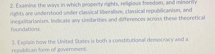 2. Examine the ways in which property rights,