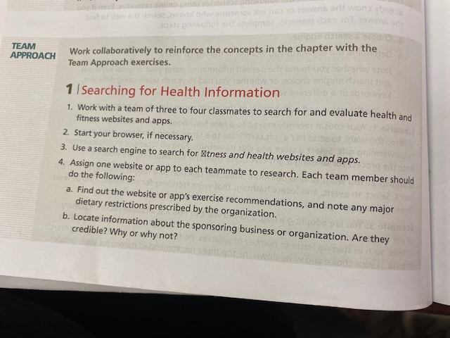 Each student will select one web site to