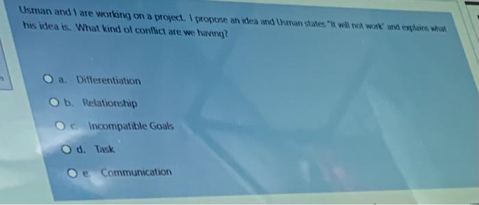 Usman and I are working on a project. I propose