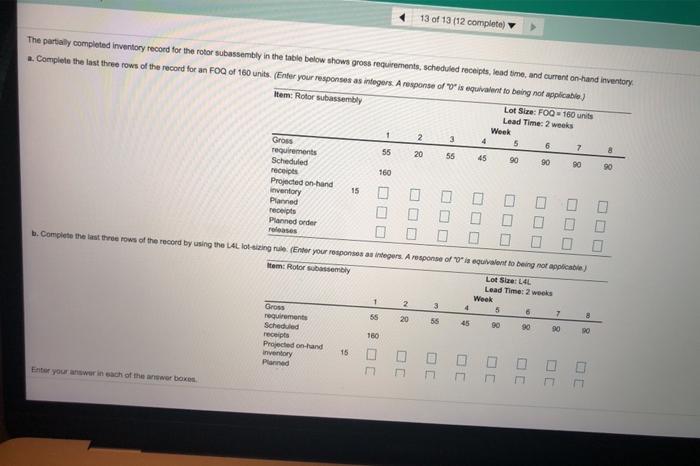 13 of 13 (12 complete 55 The partially completed