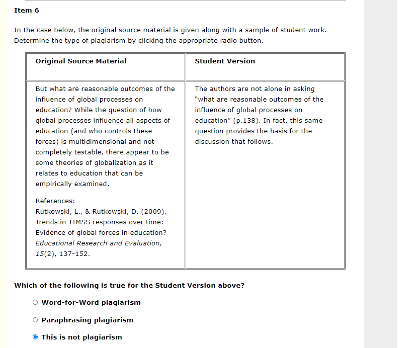 Item 6 In the case below, the original source