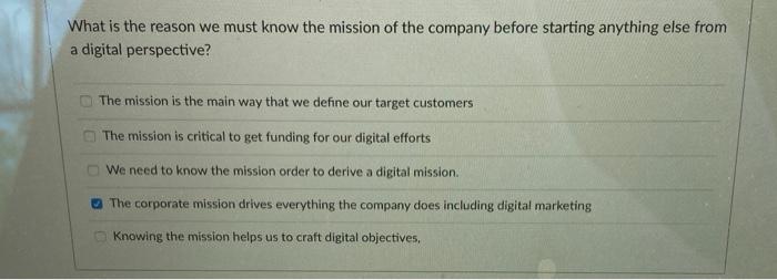 What is the reason we must know the mission of