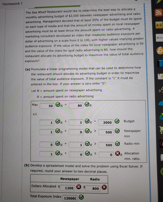 Homework 1 A-Z The Sea Wharf Restaurant would