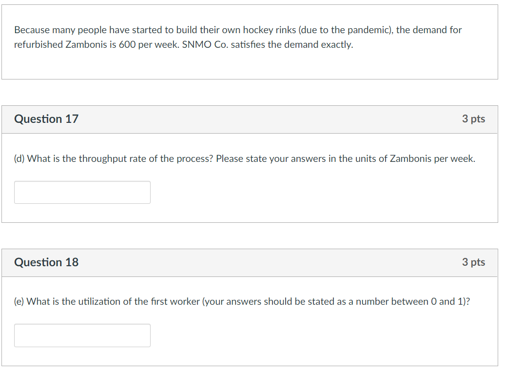 Process Analysis (35 points). SNMO Co. recently