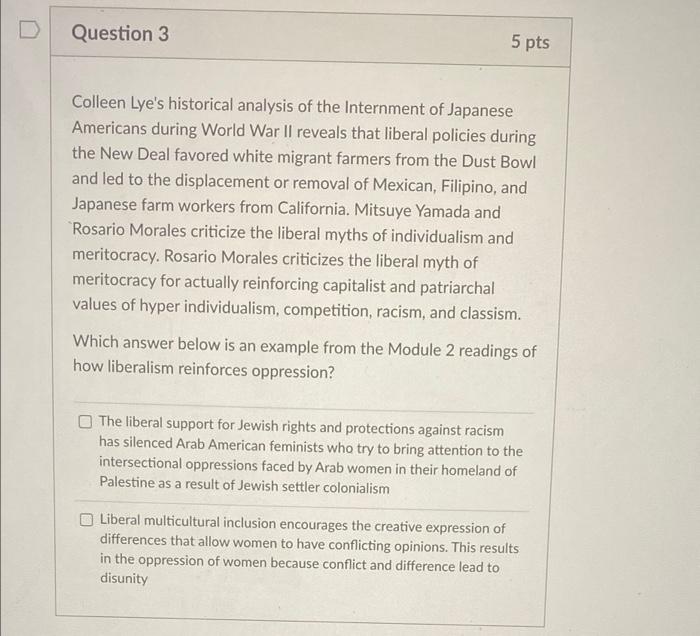 please asap Question 3 5 pts Colleen Lye's