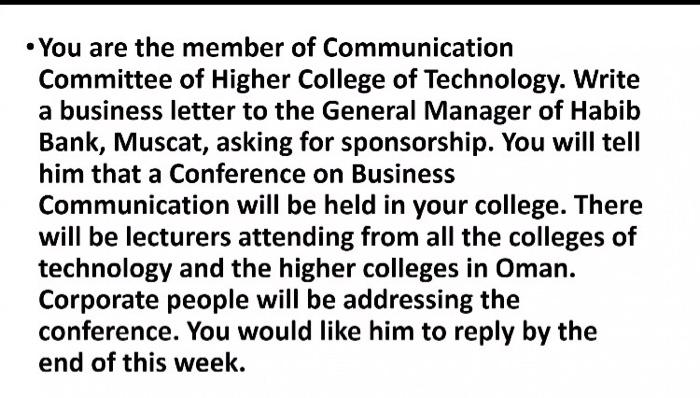 You are the member of Communication Committee of