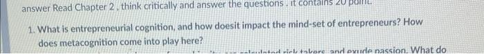 please answer number 1 answer Read Chapter 2 ,