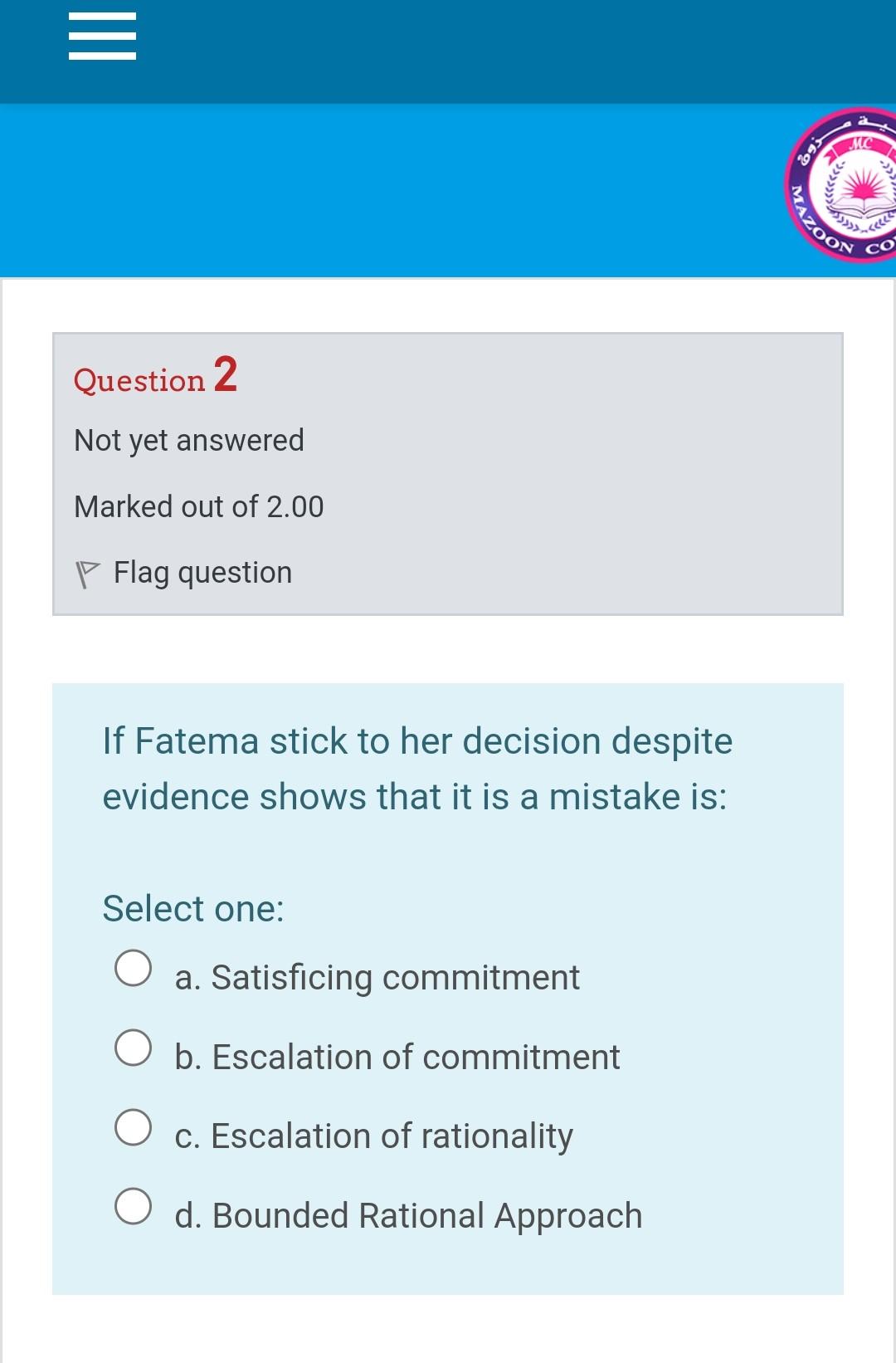 III AZOON VA CO Question 2 Not yet answered