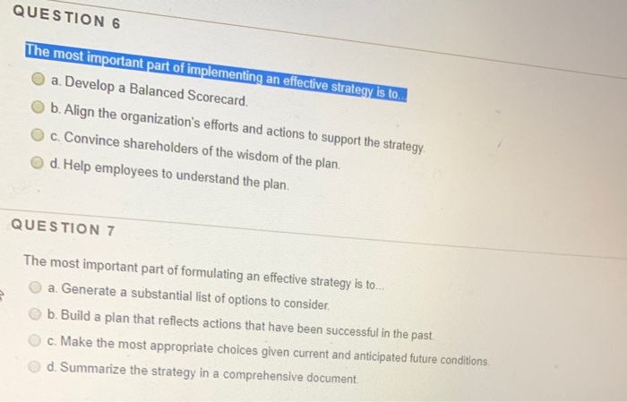 Global management course QUESTION 6 The most