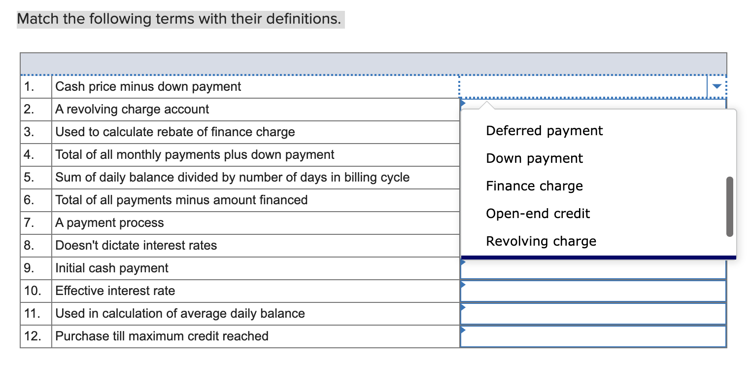Match the following terms with their definitions.